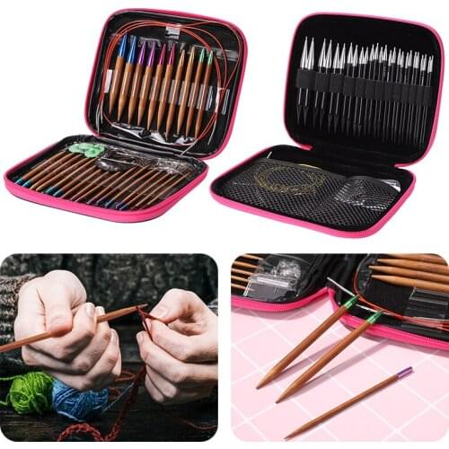Circular Knitting Needles Set Detachable DIY Crochet Hooks Sweater Carpet Hooking Knitting Tools Needlework Accessories