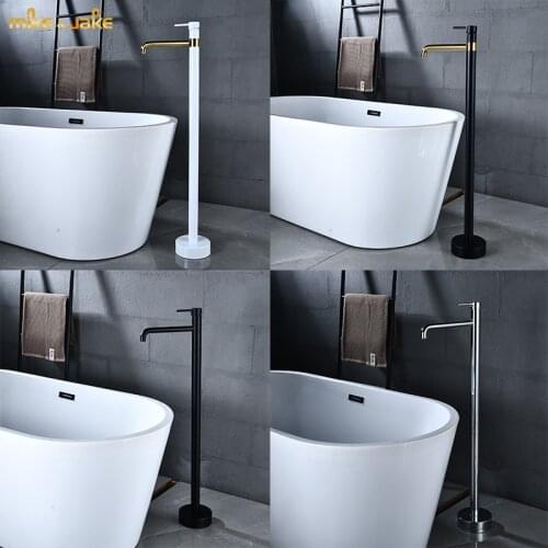 Bathroom floor stand tap floor stand basin faucet black gold hot and cold tall tap floor bathroom faucet black bathtub mixer