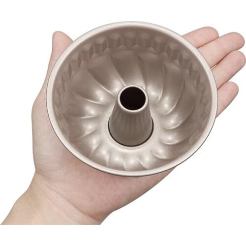 2021 New Arrival Easy to Clean 4'' Kugelhopf Cake Pan Glod Cake Mould Carbon Steel Kitchen Tools Bakeware Tools