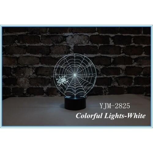 Halloween Gift 3D Led Night Light with 7colors changeable Creative induction saving Kid Gift night-light Spider shape