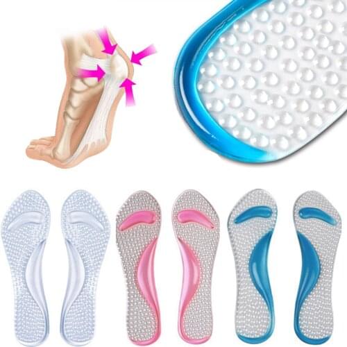 Full length Silicon Gel Insole Feet Relieve Foot Pain Shoes Pad Arch Support Heel Protection Metatarsal Massage Insoles Pads