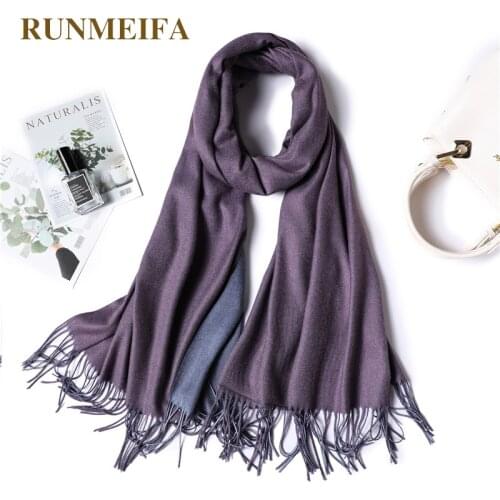 Design New winter womens scarf fashion solid double-side soft cashmere scarves shawl and wraps bandana female foulard tassel