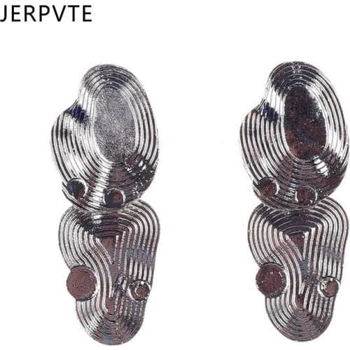 JERPVTE Vintage Gold Silver Color Maxi Drop Earrings Women Party Statement Brand Cheap Jewelry Accessories Ethnic Big Earrings