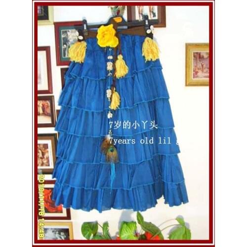 6Tiered 20Yards100%Cotton Tribal Belly Dance Skirt EU03