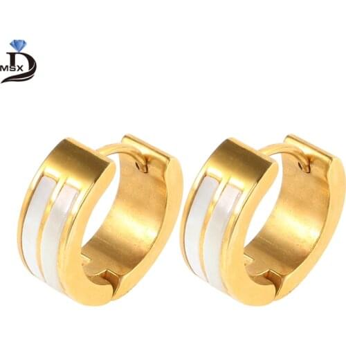 Stainless Steel Shell Earrings Woman Female Gold Plating Earring Trendy Classic Wedding Party Jewelry Accessory Gift Lot