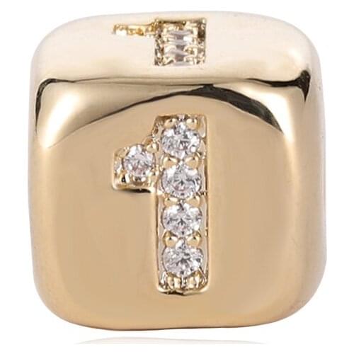 Blucome Custom Design Micro Pave Cubic Zirconia Beads DIY Lucky Number Pendant Necklace For Women Girls Best Friend Jewelry Gift