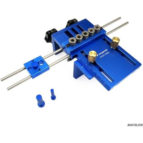08400 Log Tenon Hole Aluminum Alloy Jig Dowelling Jig Set Wood Dowel Drilling Position Jig Wood Working Tool Drill Triple Punch