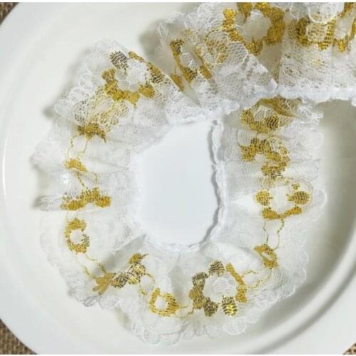 1M Guipure Craft Embroidery Gold Lace Fabric 2020 High Quality Lace Fabric Sewing Trim Dress Laces costura encajes dentelle QT19