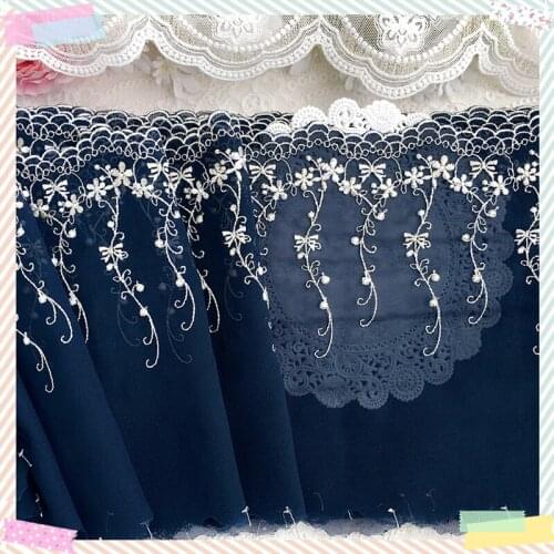 14Yards Flowers Bows Chiffon Ribbon DIY Lace Trim Fabric Embroidered Lace Trimmings for Crafts Sewing Material Garment