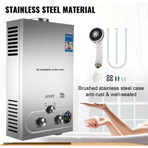 18L Propane Gas LPG Tankless Hot Water Heater On-Demand Boiler Shower Kit