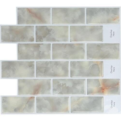2020 Peel and Stick Self Adhesive Removable Stick On Kitchen Backsplash Bathroom 3D Wall Sticker Wallpaper Tiles Grey