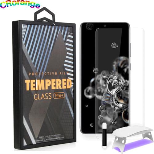 2020 UV Glass For Galaxy S10 Plus note 10 Plus Full Cover Full Glue UV Liquid Screen Protector For Samsung S20 Ultra S20 Plus