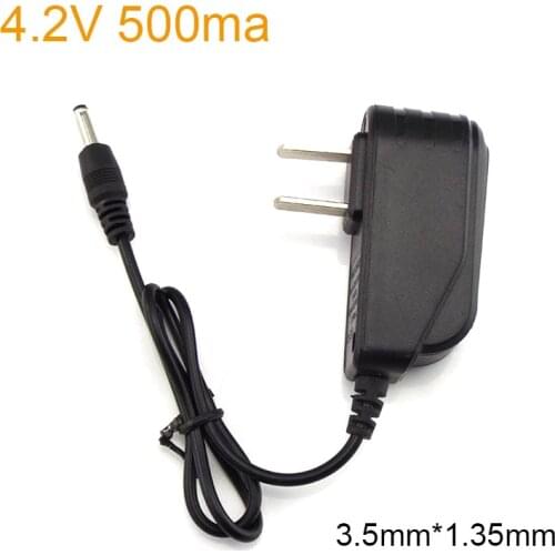 3.5mmx1.35mm 4.2V 500ma AC to DC 100V-240V Charger Adapter Power Supply Converter for CCTV Camera LED Lamp Strip US Plug