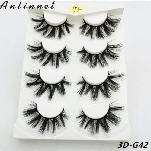 4 pairs of 3D false eyelashes handmade mink eyelashes natural soft eyelashes small bunches eyelashes wholesale false eyelashes