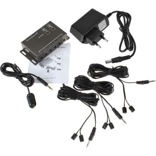 6 Emitters 1 Receiver Hidden IR Repeater Infrared Remote Extender System Kit US E56B