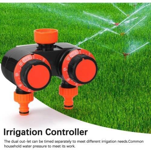 No Battery Needed 2 Hours Adjustable Water Timer Double Out-let Automatic Irrigation Controller Device Garden Watering Timer