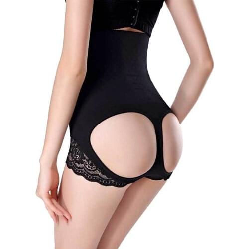 Seamless high-waist belly pants womens sexy lace shaping corset showing PP butt buttocks and buttocks panties
