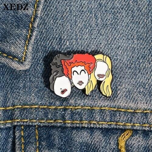 XEDZ united sisters enamel pin feminism beauty friendship girl pushpin color badge shirt lapel brooch jewelry gift for friends