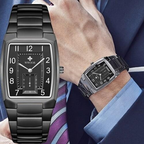 2021 WWOOR Mens Watches Top Brand Luxury WristWatch Stainless Steel Quartz Watch Casual Waterproof Male Clock Relogio Masculino