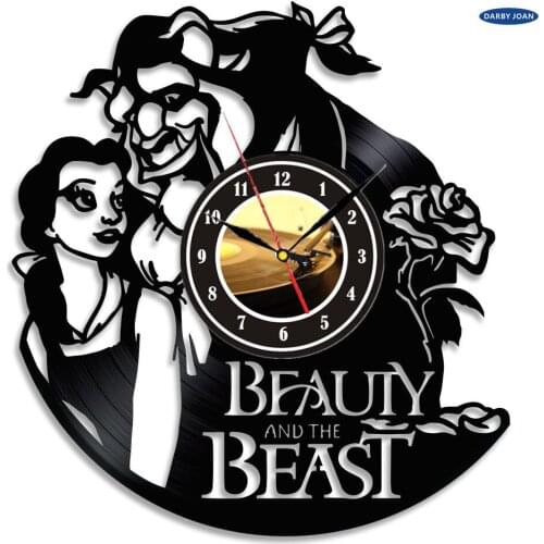 Beauty and the Beast Vinyl Record Clock Home Design Room Art Decor saat