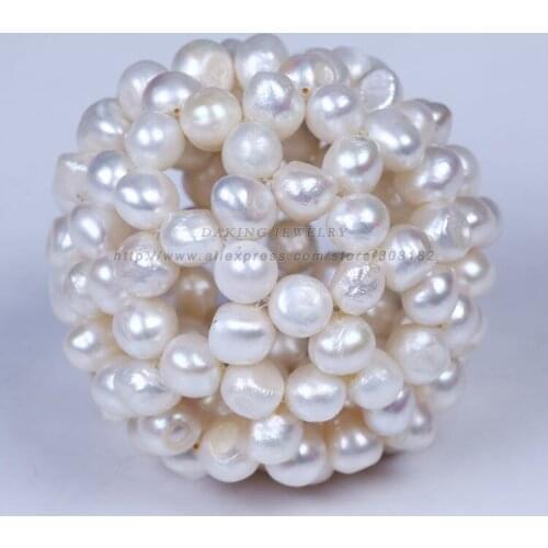 Design white freshwater pearl beaded ball for Christmas tree decoration