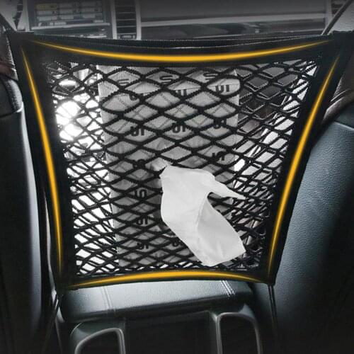 Elastic Car Storage Mesh Net Hook Pocket for Trunk Purse Bag Storage Organizer