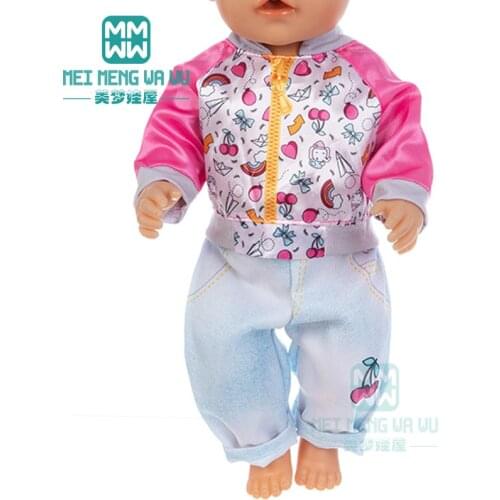 Clothes for dolls Cotton jumpsuits, jackets fits 43cm new born doll and American doll Christmas gifts for kids