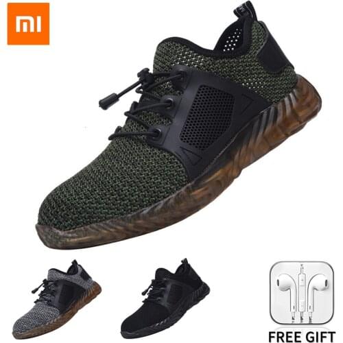 Xiaomi Youpin Walking Sneaker Outdoor Breathable Men Safety Work Shoes With Steel Toe Cap Puncture-Proof B Size 39-45