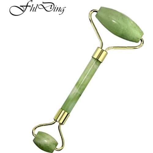 Double Green Jade Roller Facial Roller Face Massager Slimming Face Neck lift masajeador Facial Massage Stone Beauty Health Care