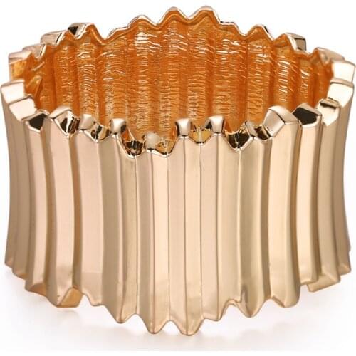 Fashion Jewelry Europe Exaggerated Wide Face Metal Punk Bracelet Women Cuff Retro Big Bangles Personality