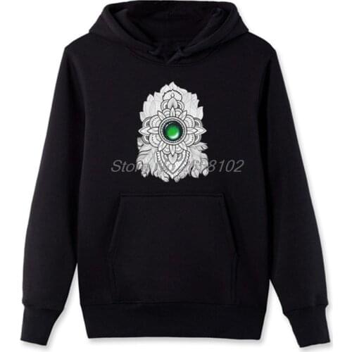 Feather And Gem Mandala Men Hoodies 3D Print Unique Cool Cotton Sweatshirt Coat Top Harajuku Streetwear