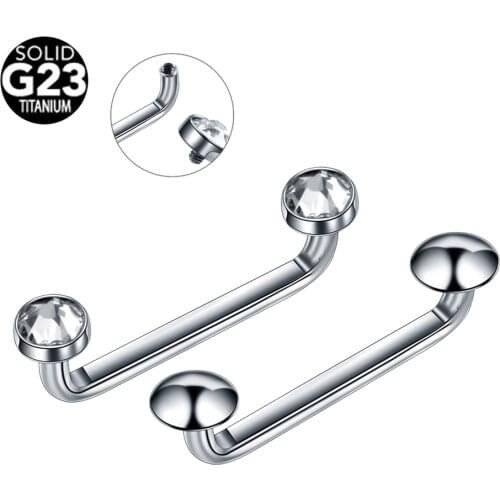 1PC G23 Titanium Piercings 14G Micro Dermal Anchors Internal Thread Barbell Surface Bar Titanium Barbell Piercings Body Jewelry