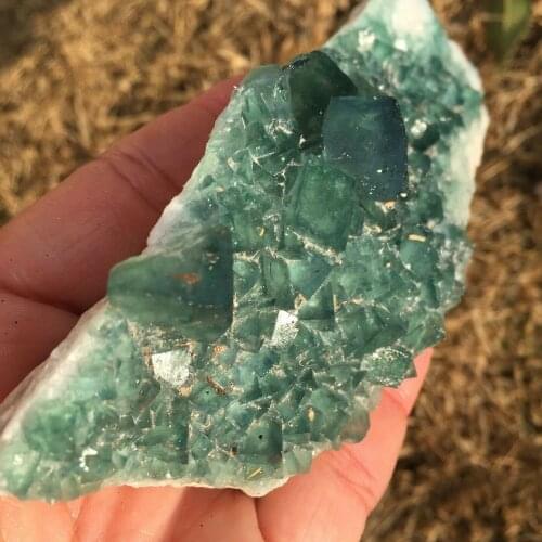 Natuurlijke Groene Fluoriet Crystal Octahedral Rock Monsters