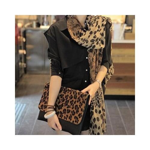 Hot Silk Scarf Cashmere Chiffon Scarf Animal Print Super Star Style Leopard Shawl Brand Designer Scarves And Stoles Scarf
