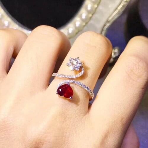 Natural And Real Red Ruby Ring 925 Sterling Silver Rings for Wedding Rings Silver 925 Gemstones Jewelry Fine Jewelry