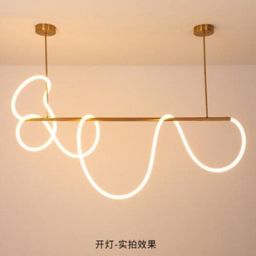 DIY 360 Degree Luminous LED Pendant Lights Modern Living Room Restaurant Lamps LED tube Indoor Decorative Hanging lamp Lighting