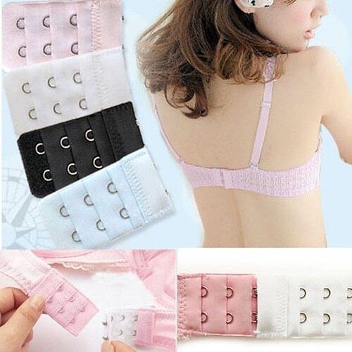 5Pcs Women 3 Rows 2 Hooks Lingerie Bra Strap Extender Soft Back Band Extension 6YUH