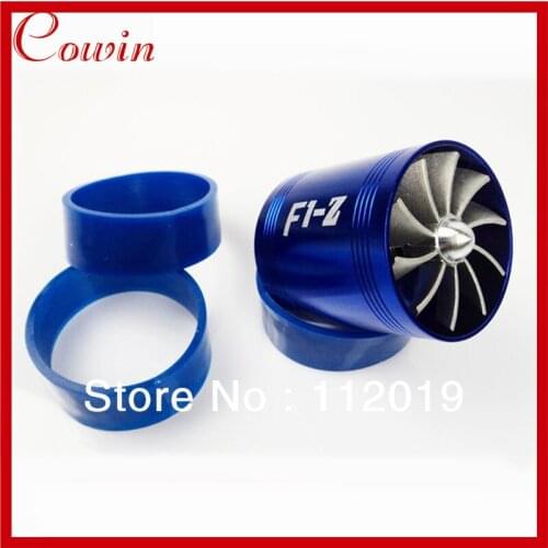 Free shipping Universal GAS Supercharger F1-Z Turbo Air Intake Fuel Saver Fan turbo air booster Double Propeller