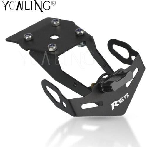 YZF R15 V3 Rear Adjustable License Number Plate Frame Holder Bracket Tail Tidy Fender FOR YAMAHA 2017- 2019 2020 YZF-R15 YZF-R15
