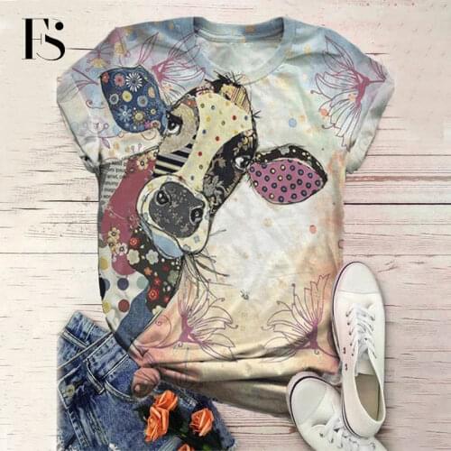 Women Cartoon Donkey Printed T-shirt Short Sleeve Animal Print T-shirt O-neck Casual Tops Tee Women 2020