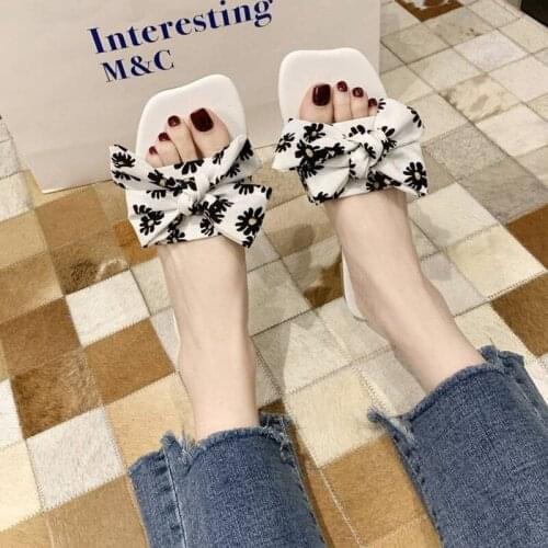 Butterfly Sandals and Slippers Female Summer 2020 New Ins Net Red Slippers Wild Sweet Little Fairy Bow Sandals and Slippers