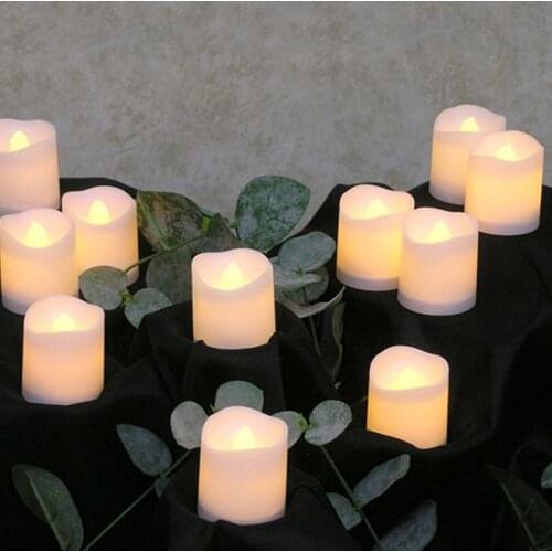 Adeeing 1pcs Flameless Candles Light 3.6x4.2cm Pillar LED Birthday Candle Yellow Flicker Wave Shape Party Christmas Decoration