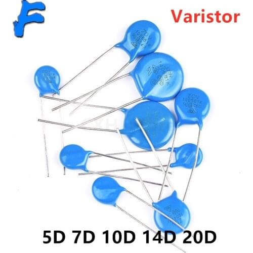 10Pcs/Lot Varistor 05D 07D 10D 14D 20D Available 07D220K 07D391K 7D431K 10D471K 10D101K 10D330K 14D471K 14D220K 20D431K 20D471K