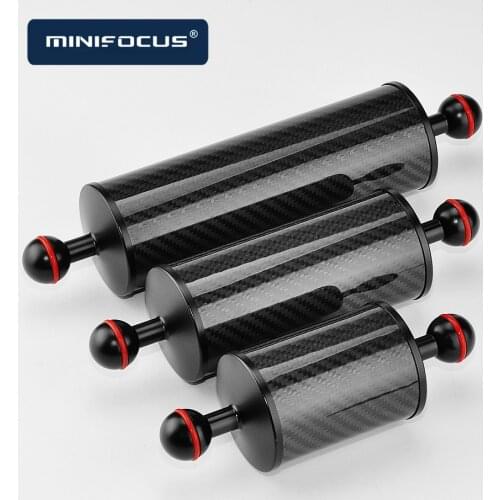 2PCS D60mm Carbon Fiber Underwater Float Double Ball Arm for Connecting Diving Tray Housing Video Light/Strobe Buoyancy Mount