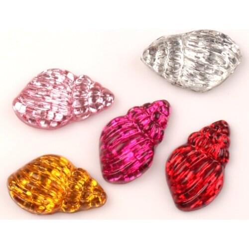 50Pcs 21x12mm Mixed Resin Bling Conch Cabochon Flatback Decoration Crafts Embellishments For Scrapbooking Diy Accessories