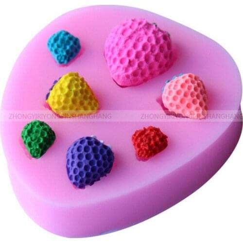DIY Cake Mold 7pcs Small Strawberry Fondant Silicone Mold E065