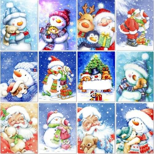 Diamond Embroidery Santa Claus 5D Diamond Painting Snowman Cartoon Picture Of Rhinestone Cross Stitch Sale Mosaic Christmas Gift
