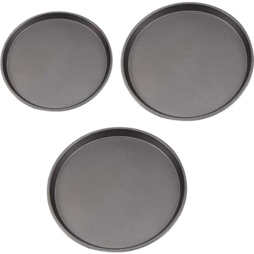 9/10/11/12-Inch Non-Stick Pizza Pan Carbon Steel Pizza Oven Tray Shallow Round Pizza Plate Pan Roasting Tin Baking Dropship