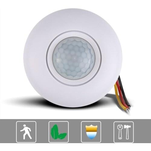 Home Security Alarm Systen Infrared PIR Motion Sensor Detector Switch with Time Delay Detecting Induction Sensor for Ceiling