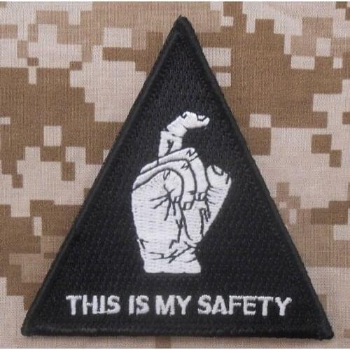 THIS IS MY SAFETY PATCH Gold finger Sir BLACK HAWK DOWN ARMY BADGE SWAT BRAND FASTENER insurance PATCH For Backpack Jacket